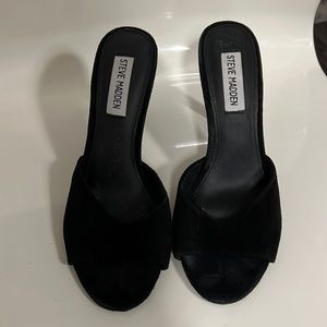 Steve Madden Black Slip on Heels